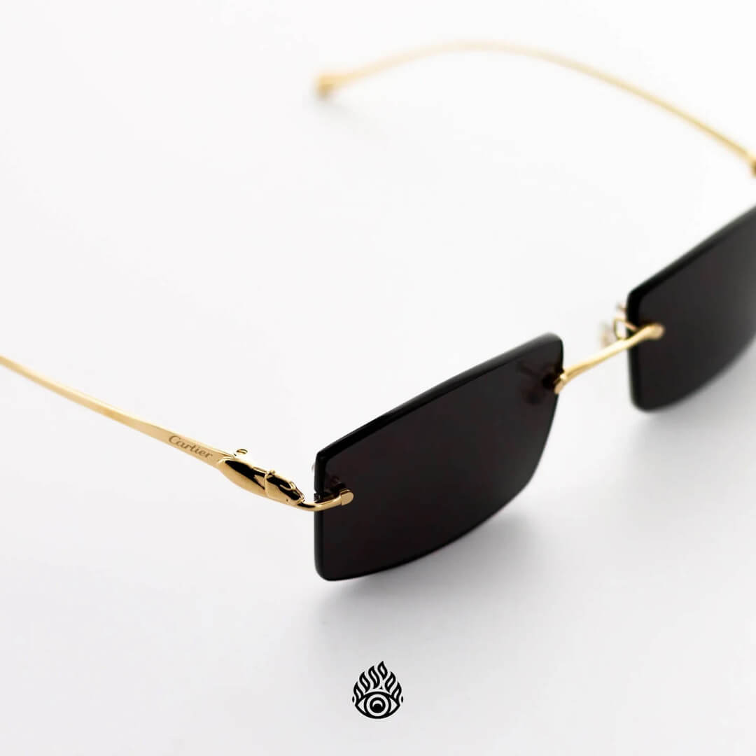 Panthère De Cartier Glasses, Gloss Gold Detail, Black Lens CT0058O-002
