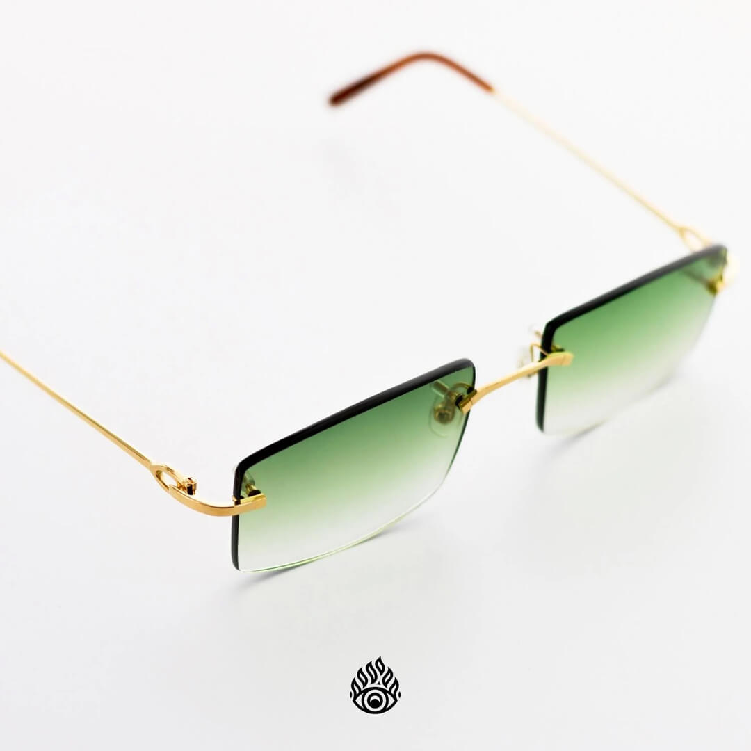 Cartier Signature C Glasses, Gold with Green Lens CT0050O-001