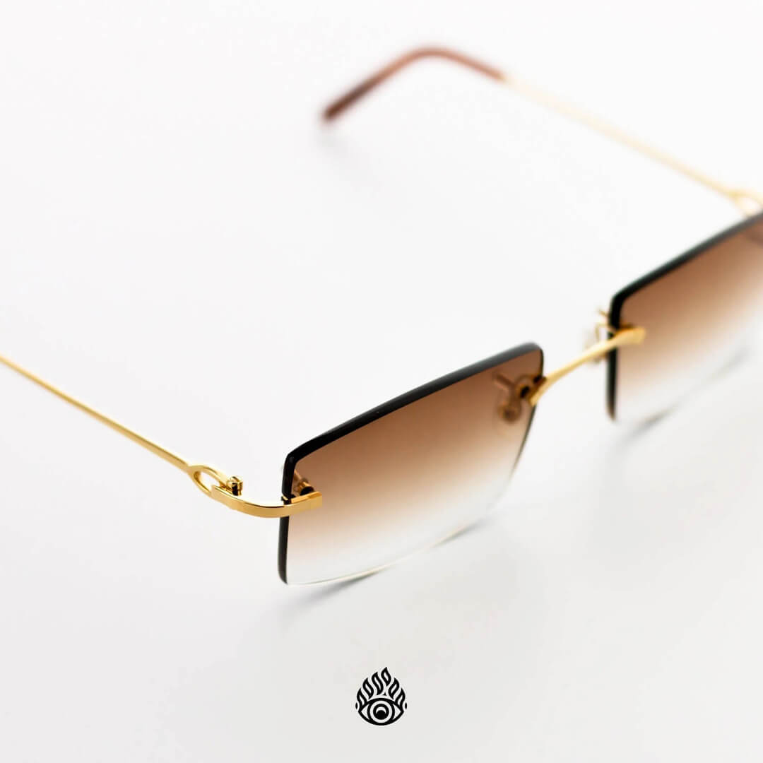 Cartier Signature C Glasses, Gold with Honey Brown Lens CT0050O-001