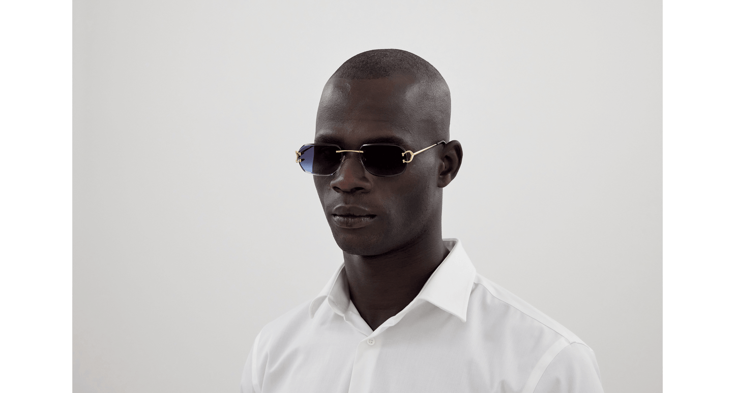 Cartier Men's  Rimless  Rectangle Sunglasses CT0468S