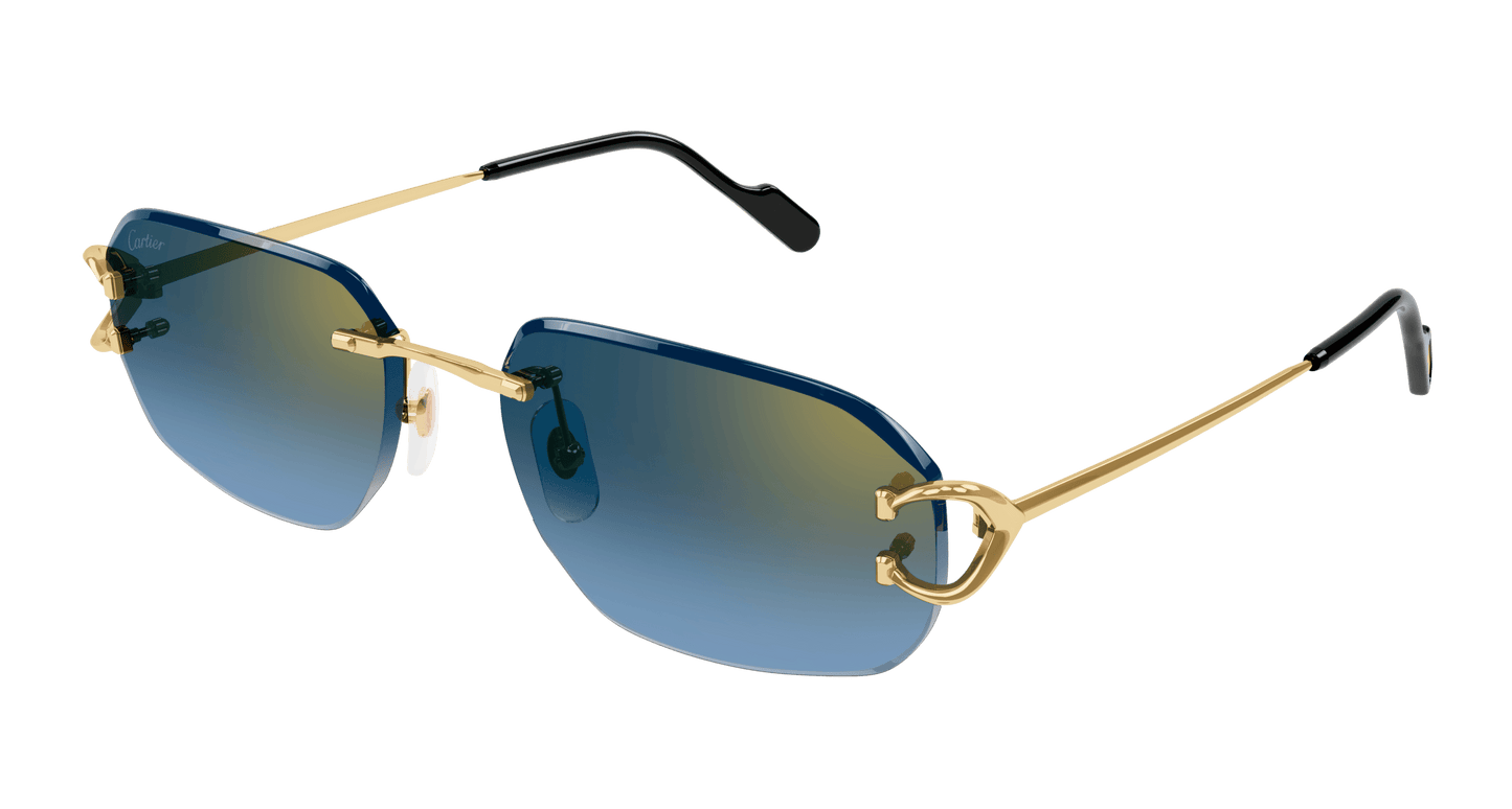 Cartier Men's  Rimless  Rectangle Sunglasses CT0468S
