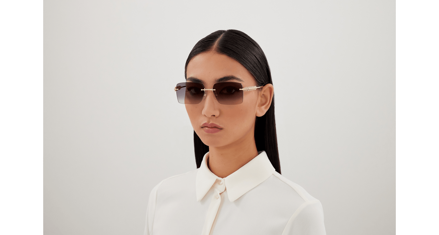 Cartier Women's Square Rimless Sunglasses CT0545S