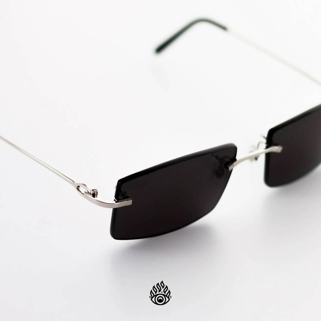 Cartier Signature C Glasses, Platinum with Black Lens CT0050O-002