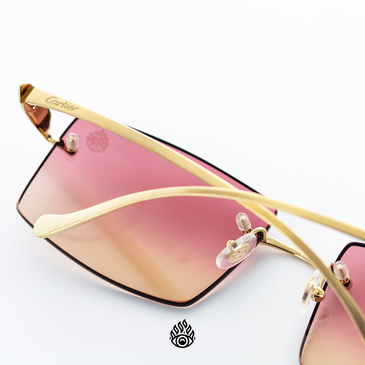 Panthère De Cartier Glasses with Gold Detail & Sunset Lens CT0058O-002